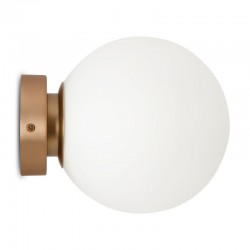 Basic Form - Matt Gold Wall Lamp with White Glass Ø18