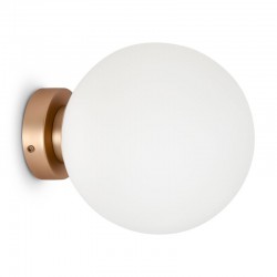 Basic Form - Matt Gold Wall Lamp with White Glass Ø20