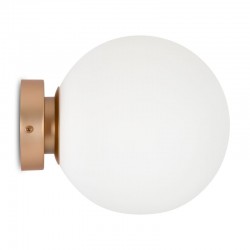 Basic Form - Matt Gold Wall Lamp with White Glass Ø20