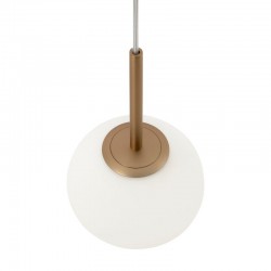 Basic Form - Matt Gold Pendant with White Glass Ø15