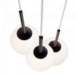 Basic Form - Black 3 Light Cluster Fitting with White Glasses