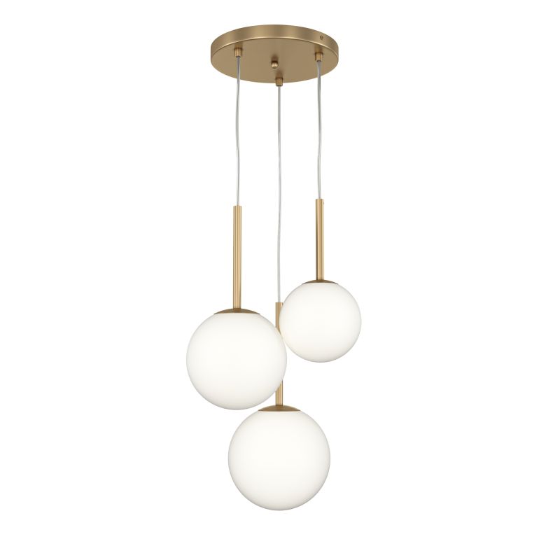 Maytoni-MOD321PL-03G1 - Basic Form - Gold 3 Light Cluster Fitting with White Glasses