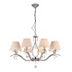 Ceiling Lights - Talia - White Fabric 8 Light Pendant -Nickel Maytoni-MOD334-PL-08-N - Talia - White Fabric 8 Light Pendant -Nickel