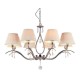 Ceiling Lights - Talia - White Fabric 8 Light Pendant -Nickel Maytoni-MOD334-PL-08-N - Talia - White Fabric 8 Light Pendant -Nickel