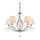 Ceiling Lights - Talia - White Fabric 5 Light Pendant -Nickel Maytoni-MOD334-PL-05-N - Talia - White Fabric 5 Light Pendant -Nickel
