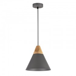 Bicones - Black Pendant with Wood Detail ∅ 22 cm Bicones - Black Pendant with Wood Detail ∅ 22 cm