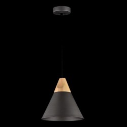 Bicones - Black Pendant with Wood Detail ∅ 22 cm Bicones - Black Pendant with Wood Detail ∅ 22 cm