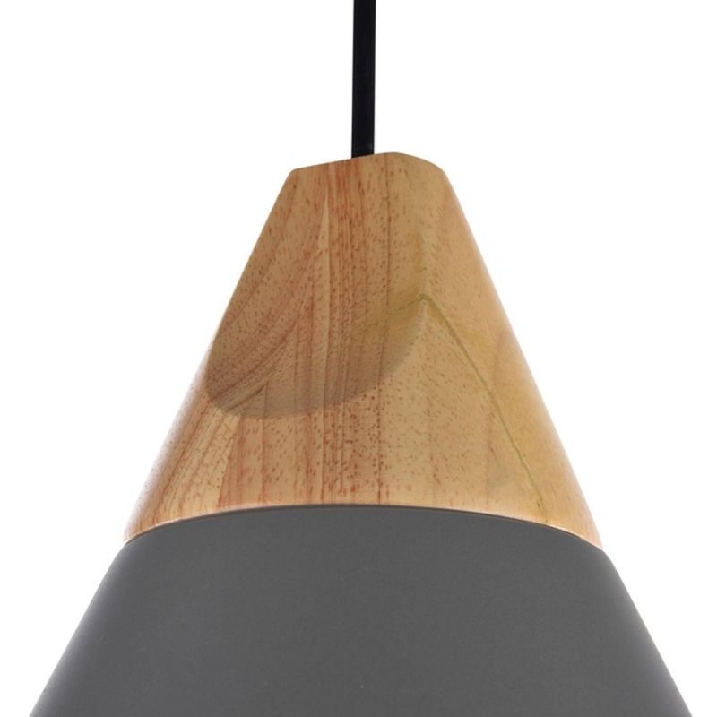 Maytoni-P359-PL-220-C - Bicones - Black Pendant with Wood Detail ∅ 22 cm