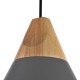 Maytoni-P359-PL-220-C - Bicones - Medium Black Metal with Wood Single Hanging Pendant