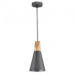 Bicones - Black Pendant with Wood Detail ∅ 14 cm Bicones - Black Pendant with Wood Detail ∅ 14 cm
