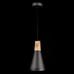 Bicones - Black Pendant with Wood Detail ∅ 14 cm