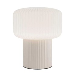 Omaggio - Beige Table Lamp with White Ribbed Glass