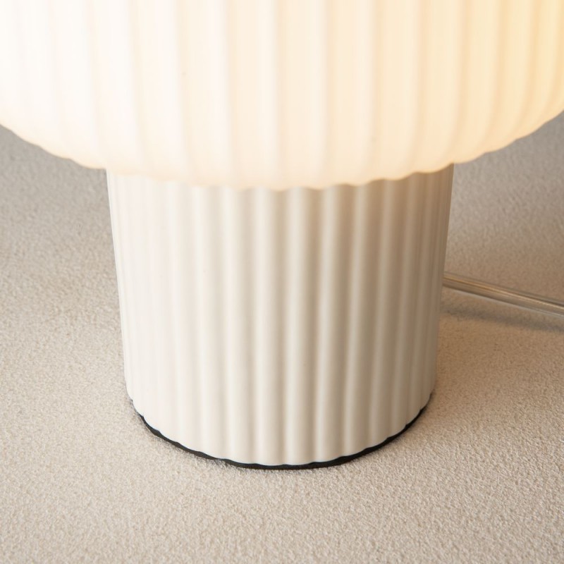 Maytoni-MOD404TL-01BG - Omaggio - Beige Table Lamp with White Ribbed Glass