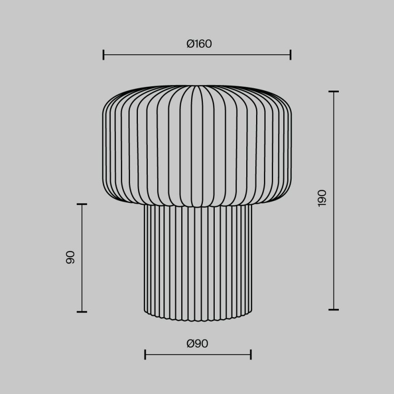 Maytoni-MOD404TL-01BG - Omaggio - Beige Table Lamp with White Ribbed Glass