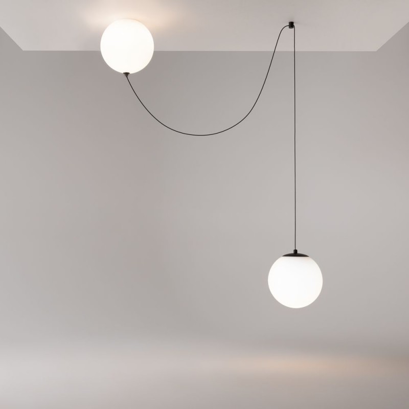 Maytoni-MOD427PL-L20B3K1 - Twins - Black 2 Light LED Pendant with White Glass