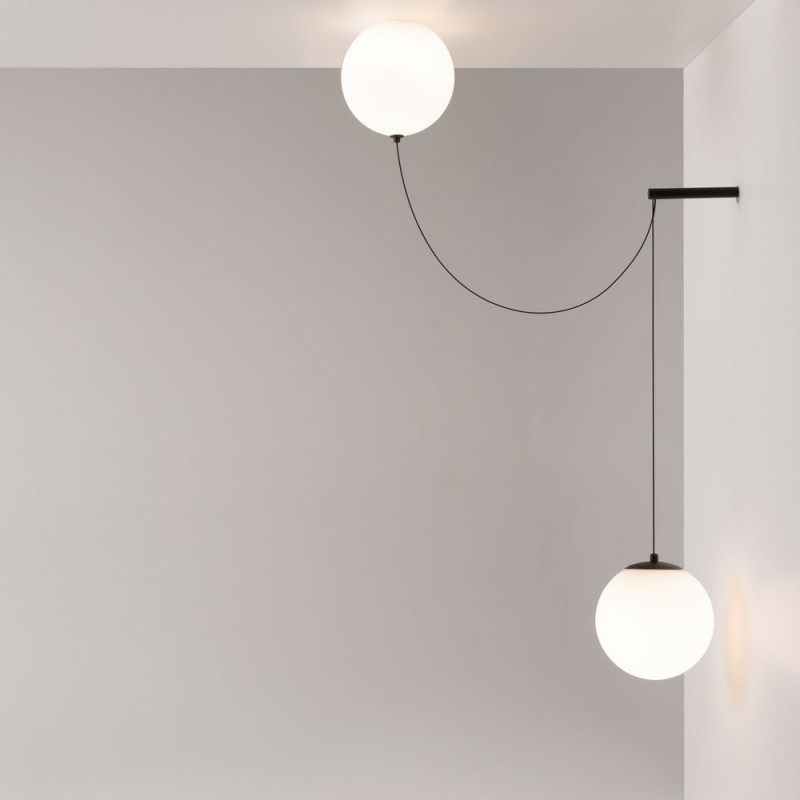 Maytoni-MOD427PL-L20B3K1 - Twins - Black 2 Light LED Pendant with White Glass