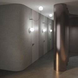 Twins - Black 2 Light LED Pendant with White Glass