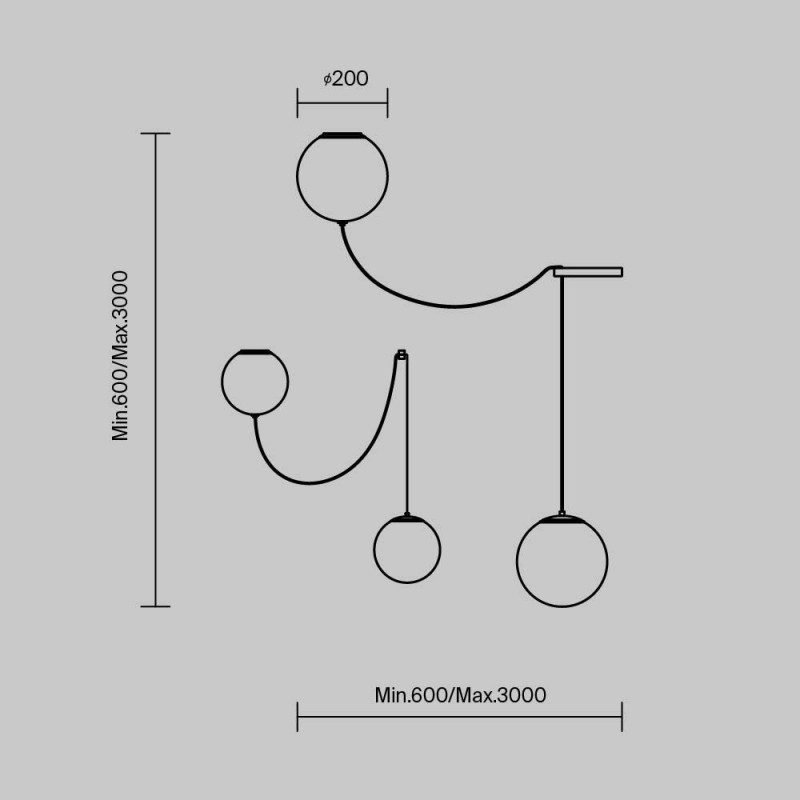 Maytoni-MOD427PL-L20B3K1 - Twins - Black 2 Light LED Pendant with White Glass