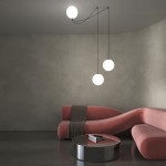 Twins - Black 3 Light LED Pendant with White Glass