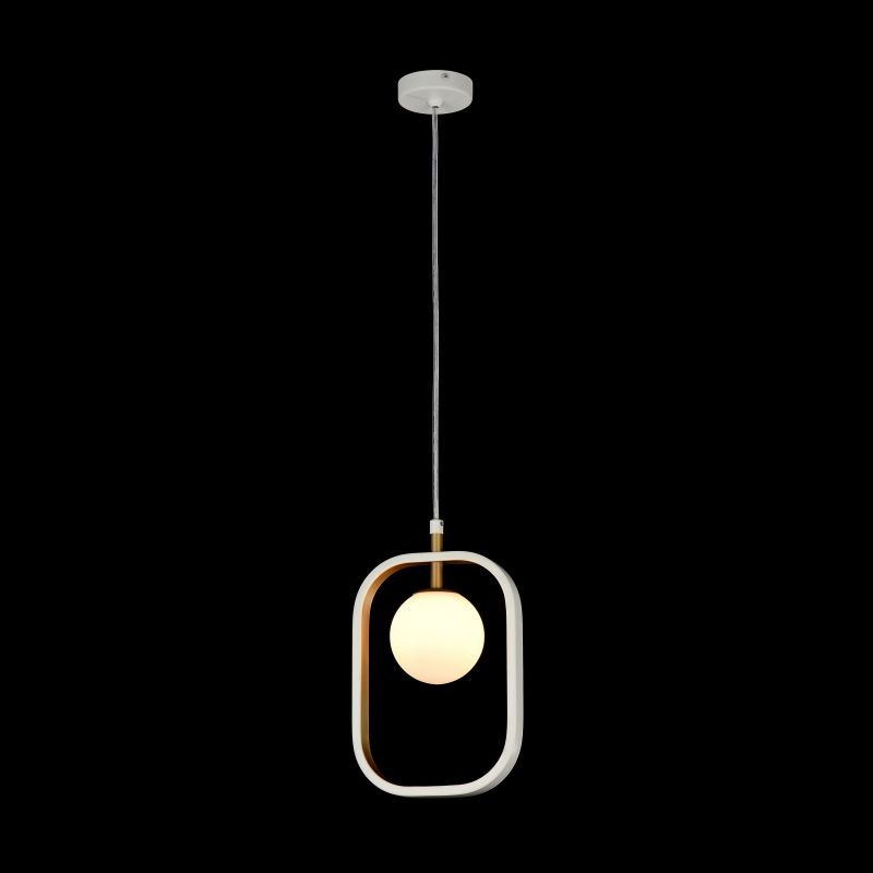 Ceiling Lights - Avola - Globe White with Gold Single Pendant Maytoni-MOD431-PL-01-WG - Avola - Globe White with Gold Single Pendant