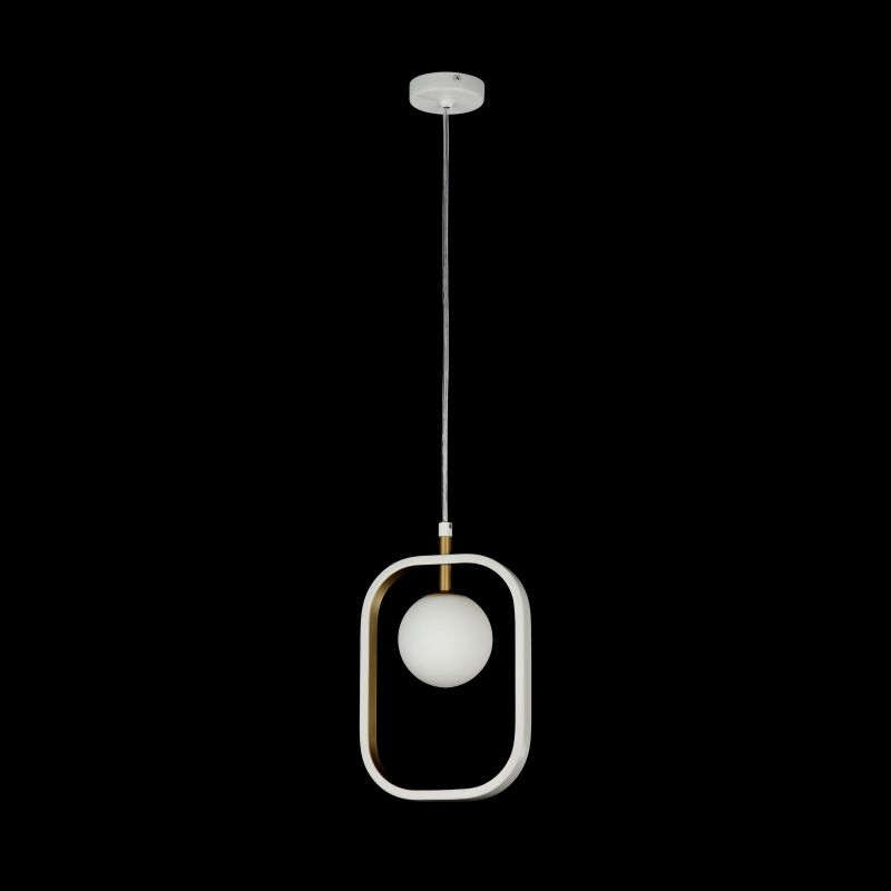 Ceiling Lights - Avola - Globe White with Gold Single Pendant Maytoni-MOD431-PL-01-WG - Avola - Globe White with Gold Single Pendant
