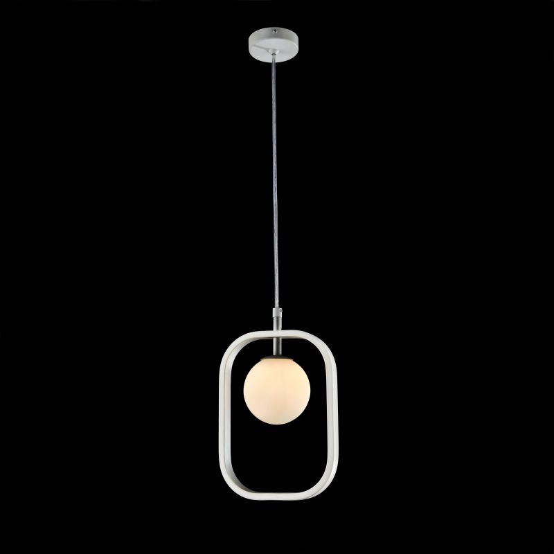 Ceiling Lights - Avola - Globe White with Silver Single Pendant Maytoni-MOD431-PL-01-WS - Avola - Globe White with Silver Single Pendant