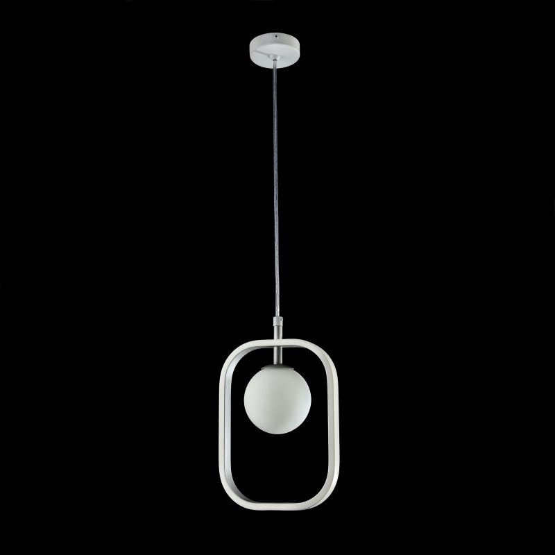 Ceiling Lights - Avola - Globe White with Silver Single Pendant Maytoni-MOD431-PL-01-WS - Avola - Globe White with Silver Single Pendant