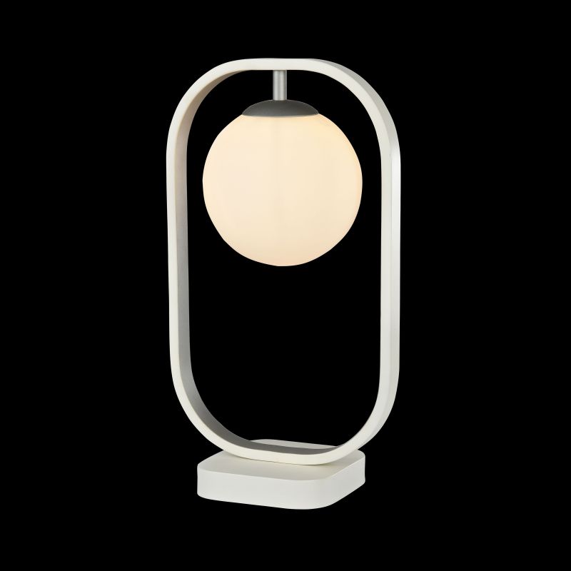 Table & Floor Lamp - Avola - Globe White with Silver Table Lamp Maytoni-MOD431-TL-01-WS - Avola - Globe White with Silver Table Lamp