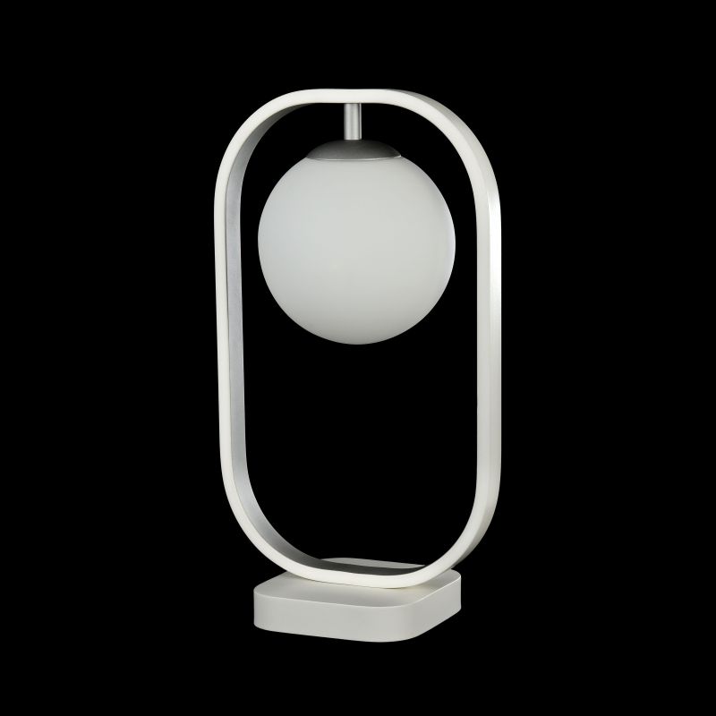 Table & Floor Lamp - Avola - Globe White with Silver Table Lamp Maytoni-MOD431-TL-01-WS - Avola - Globe White with Silver Table Lamp