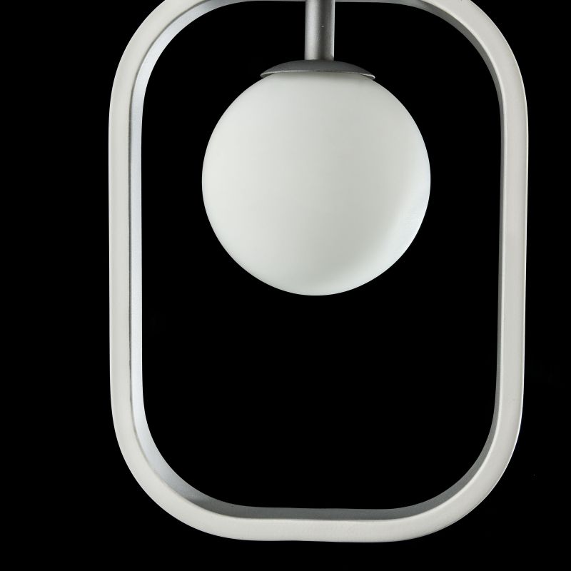 Ceiling Lights - Avola - Globe White with Silver Single Pendant Maytoni-MOD431-PL-01-WS - Avola - Globe White with Silver Single Pendant