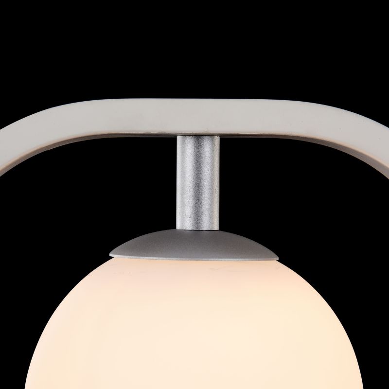 Wall Lights - Avola - Globe White with Silver Wall Lamp Maytoni-MOD431-WL-01-WS - Avola - Globe White with Silver Wall Lamp
