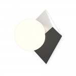 Cubeo - Platinum Wall Lamp with White Glass