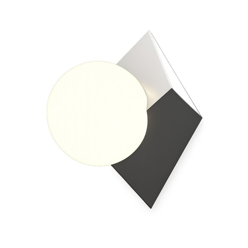 Maytoni-MOD445WL-01PT - Cubeo - Platinum Wall Lamp with White Glass