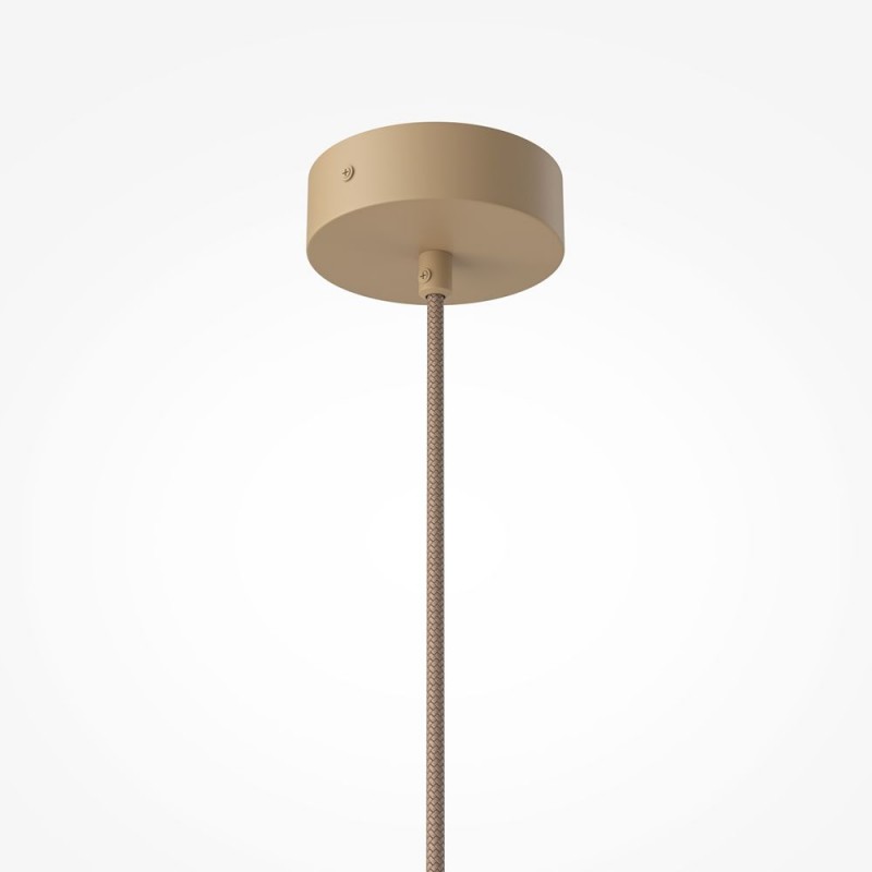 Maytoni-MOD453PL-01BG - Tavo - Beige Pendant with White Ribbed Glass