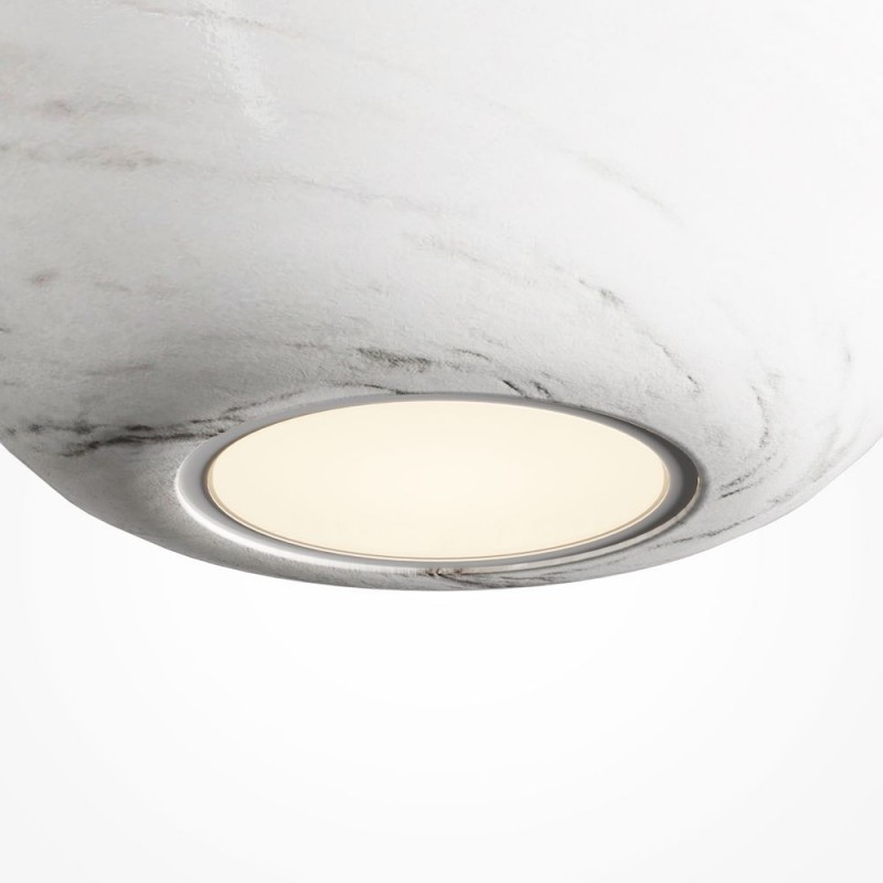 Maytoni-MOD461PL-01W - Basic Texture - Black Pendant with White Marble