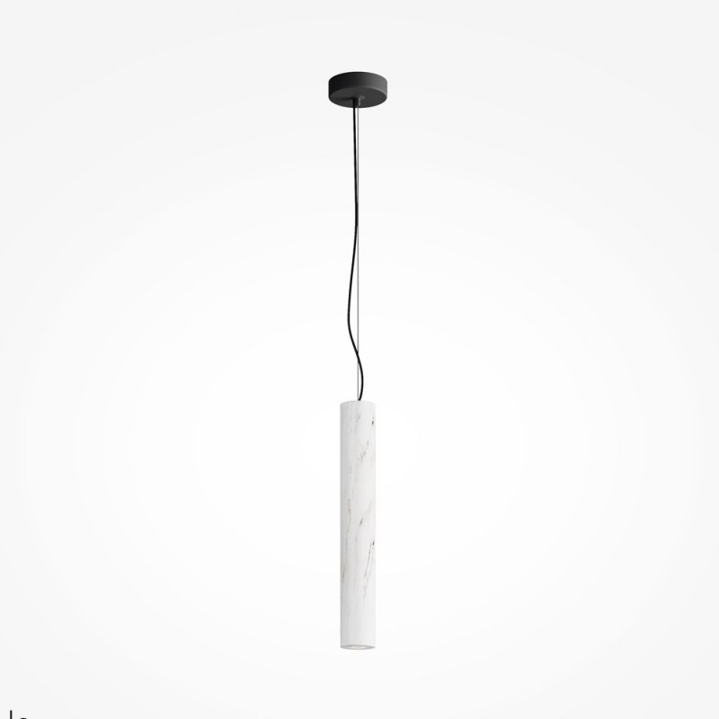 Maytoni-MOD461PL-L5W3K - Basic Texture - Black CCT Pendant with White Marble