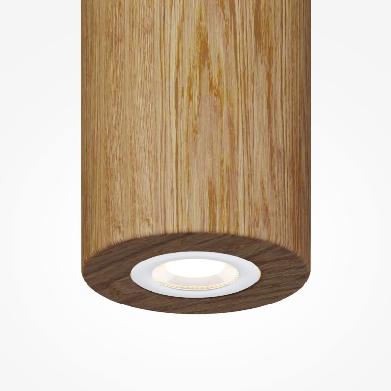 Maytoni-MOD461PL-L5BGK - Basic Texture - Black CCT Pendant with Wooden Shade
