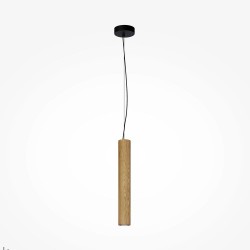 Basic Texture - Black CCT Pendant with Wooden Shade