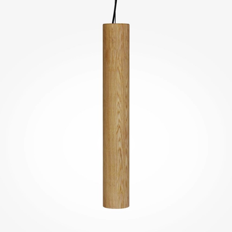 Maytoni-MOD461PL-L5BGK - Basic Texture - Black CCT Pendant with Wooden Shade