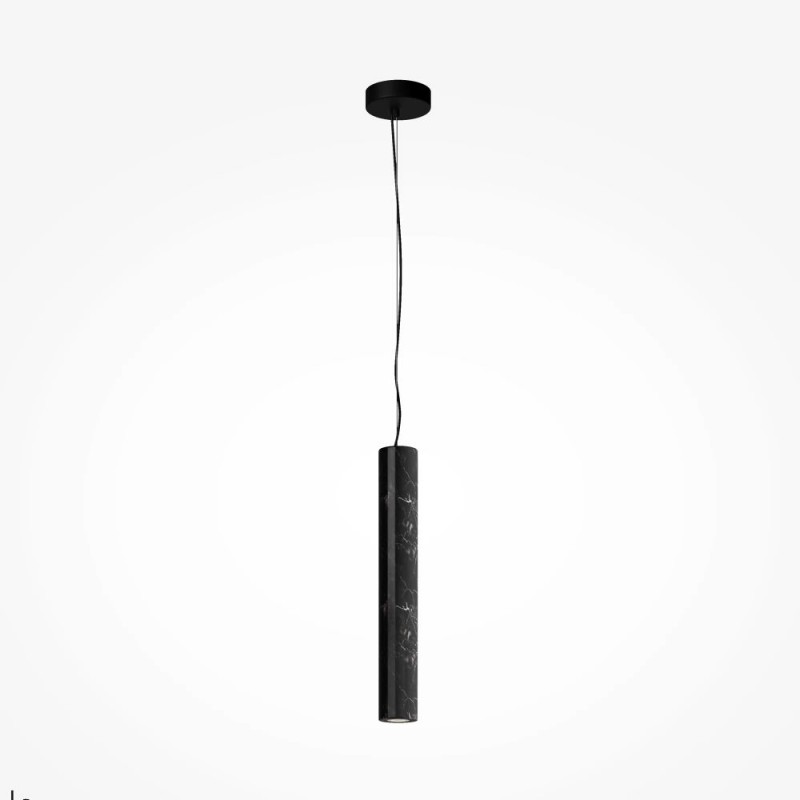 Maytoni-MOD461PL-L5BK - Basic Texture - Black CCT Pendant with Black Marble