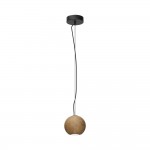 Basic Texture - Black Pendant with Wooden Shade