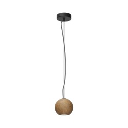 Basic Texture - Black Pendant with Wooden Shade