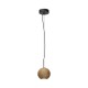 Maytoni-MOD461PL-01BG - Basic Texture - Black Pendant with Wooden Shade