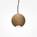 Basic Texture - Black Pendant with Wooden Shade