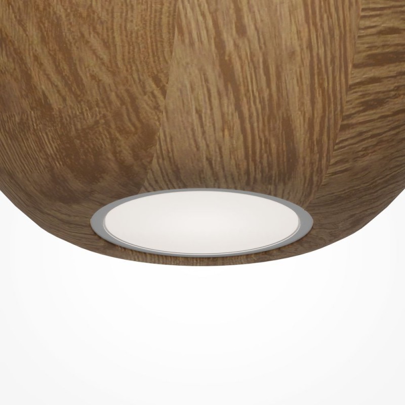Maytoni-MOD461PL-01BG - Basic Texture - Black Pendant with Wooden Shade