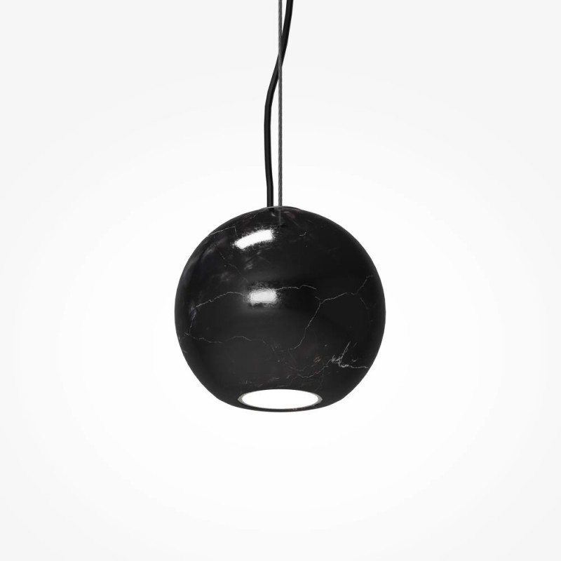 Maytoni-MOD461PL-01B - Basic Texture - Black Pendant with Black Marble