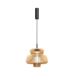 Namiki - Black CCT Pendant with Wooden Shade