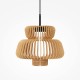 Maytoni-MOD465PL-L12BK1 - Namiki - Black CCT Pendant with Wooden Shade