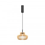 Namiki - Black CCT Pendant with Wooden Shade