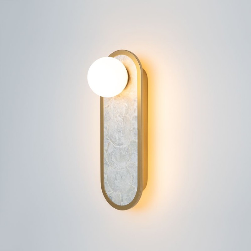 Maytoni-MOD473WL-L20BSK - Blink - Gold CCT Wall Lamp with Decorative Pearl Mosaic